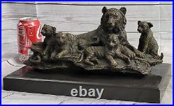 Bronze Tigers Statue Vintage Tigre Sculpture Faune Animal Art Artisanat Nr