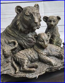 Bronze Tigers Statue Vintage Tigre Sculpture Faune Animal Art Artisanat Nr