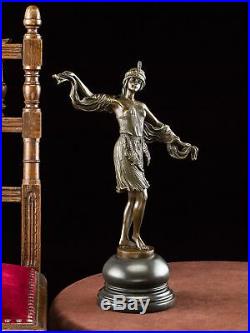 Bronze statue danseuse sculpture en bronze art deco 28 x 40cm