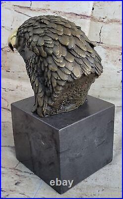 Buste Américain Chauve Aigle Bronze Marbre Sculpture Statue Figurine Art Déco