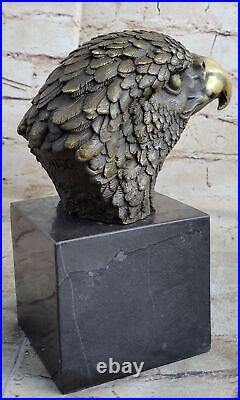 Buste Américain Chauve Aigle Bronze Marbre Sculpture Statue Figurine Art Déco
