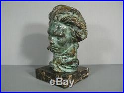 Buste Style Art Déco Bronze Beethoven Pierre Le Faguays Éditeur Max Le Verrier