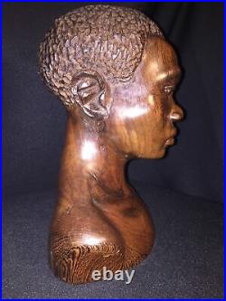 Buste en bois Débène sculpté Femme Africaine Art décoratif