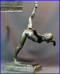 C 1930 belle Sculpture bronze Botinelly 37cm3.4kg Susse paris danseuse art déco