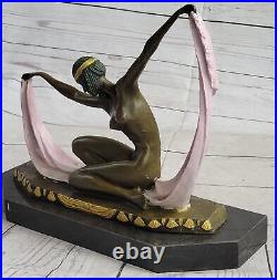 C. Mirval Solide Bronze Sculpture. Abstrait Art Déco Statue Moderne Marbre Deal