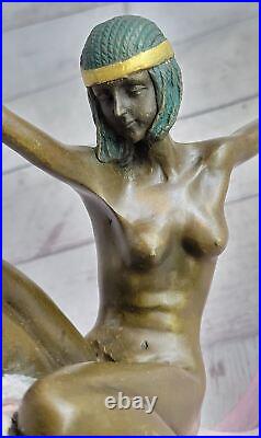 C. Mirval Solide Bronze Sculpture. Abstrait Art Déco Statue Moderne Marbre Deal