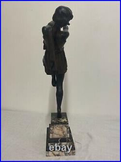 Carlier Grande Statue Sculpture Danseuse Ballerine Epoque Art Déco Patine Bronze