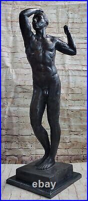 Chair Jeune Debout Homme Statue Fait Bronze Sculpture Décor Maison Art Cadeau