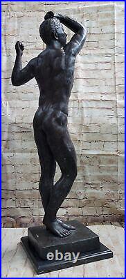 Chair Jeune Debout Homme Statue Fait Bronze Sculpture Décor Maison Art Cadeau