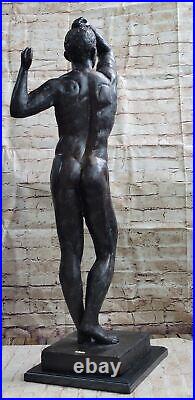 Chair Jeune Debout Homme Statue Fait Bronze Sculpture Décor Maison Art Cadeau