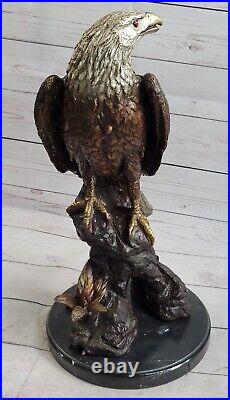 Chauve Aigle Bronze Sculpture Grand Oiseau Statue Art Déco Figurine Extérieur