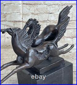 Classique Pure Bronze Marbre Statue Abstrait Cheval Art Sculpture Figurine Décor