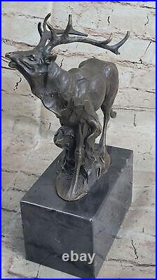 Collection Bronze Sculpture Statue Animal Élan Renne Cerf Ranch Chasse Lodge Art