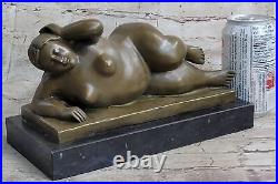 Curvaceous Chair Abstrait Femme Bronze Sculpture Signée Botero Statue Art Déco