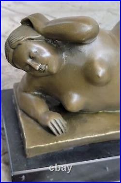 Curvaceous Chair Abstrait Femme Bronze Sculpture Signée Botero Statue Art Déco