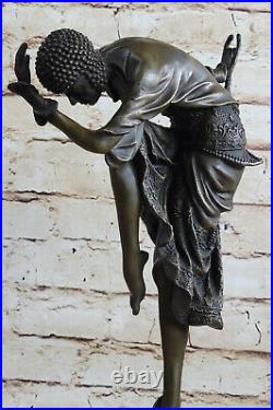 D. H. Bronze Statue, Art Déco Danseuse Sculpture Fonte Figurine