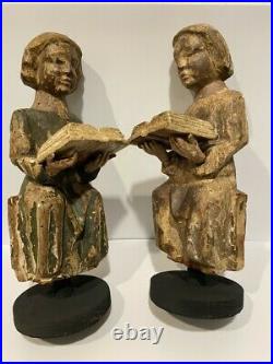 Deux anges d'autel, art roman, médiévaux, XII XIII siècles