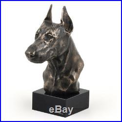 Dobermann coupé, statue miniature / buste de chien, edition limitée, Art Dog FR