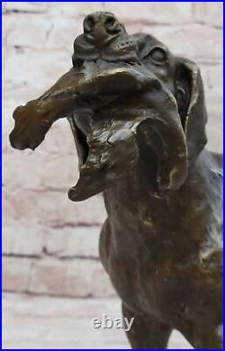 Doré Retriever Oiseau Bronze Statue Show Chasse Sport Chien Canard Sculpture Art