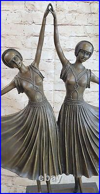 Double Danseuse Bronze Sculpture Chiparus Artisanal Statue Style Art Nouveau Sal