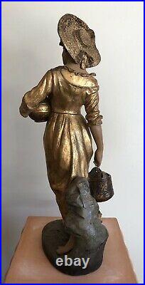 E. TELL, GOLDSCHEIDER La porteuse d'eau terre cuite Art-nouveau, Jugendstil