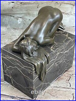 Élégant Femelle Chair Exotique Danseuse Glamorous Bronze Statue Sculpture Art