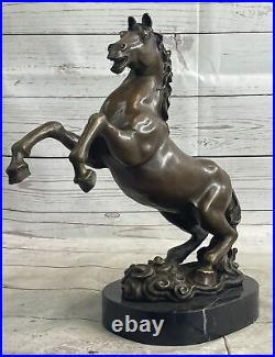 Élevage Cheval Basket Équestre Ouvre Art Bronze Marbre Statue Sculpture Solde