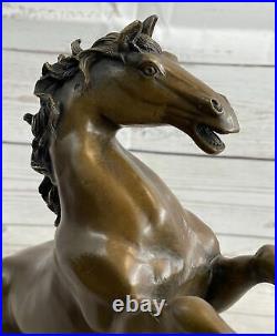 Élevage Cheval Basket Équestre Ouvre Art Bronze Marbre Statue Sculpture Solde