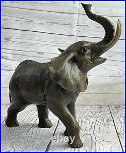 Énorme Art Déco Faune Éléphant Par Bugatti Bronze Fonte Statue Sculpture