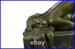 Érotique Bronze Art Statue Femme Nue Figurine Nu Femelle Sculpture Marbre Base