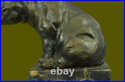 Fantastique Détaillé Blanc Rhinocéros Bronze Art Figurine Statue Sculpture