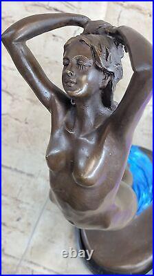 Femelle Bronze Chair Figurine Statue Nue Femme Art Déco Sculpture Incensce