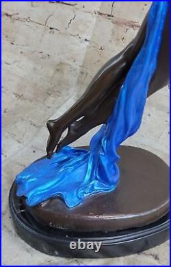 Femelle Bronze Chair Figurine Statue Nue Femme Art Déco Sculpture Incensce