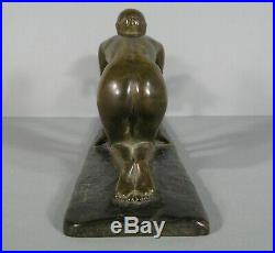 Femme Nue Sculpture Ancienne Bronze Art Déco Signé Sylvestre Fondeur Susse