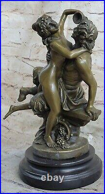 Fonte Bronze Chair Satyre Fille Nymphe Art Statue Sculpture Figurine Grec