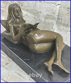 Fonte Bronze Statue Preiss Vague Art Déco Signée Sculpture Figurine Affaire