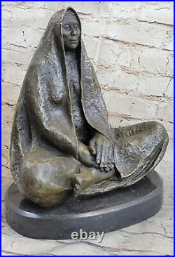 Fonte Indien D'Amérique Art Bronze Statue Sculpture Bureau à Domicile Décor Nr