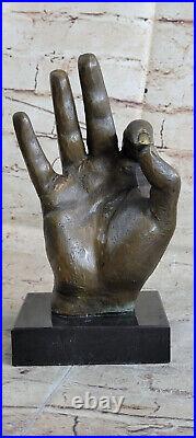 Gesture Main Bronze Marbre Statue Sculpture Par Blanc Art Moderne Figurine