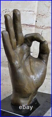 Gesture Main Bronze Marbre Statue Sculpture Par Blanc Art Moderne Figurine