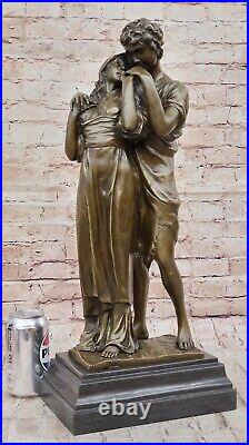 Grand Debout Figurine Couple Art Figurine Marbre Bronze Sculpture Statue