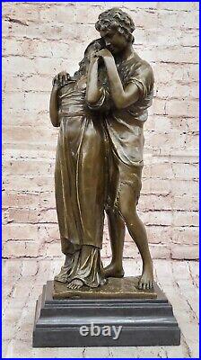 Grand Debout Figurine Couple Art Figurine Marbre Bronze Sculpture Statue