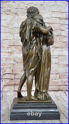 Grand Debout Figurine Couple Art Figurine Marbre Bronze Sculpture Statue