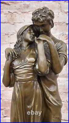 Grand Debout Figurine Couple Art Figurine Marbre Bronze Sculpture Statue