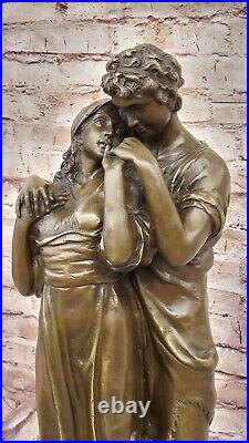 Grand Debout Figurine Couple Art Figurine Marbre Bronze Sculpture Statue