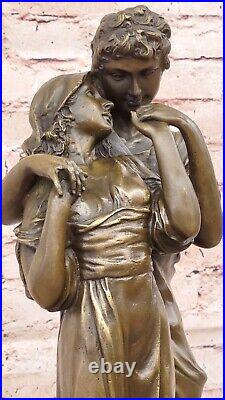 Grand Debout Figurine Couple Art Figurine Marbre Bronze Sculpture Statue