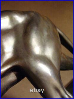 Grande panthère art déco en fonte dart signée M. Leducq sculpture statue 1930