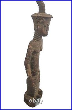 Grande statue bois afrique sculpture art africain. Wooden african Statue