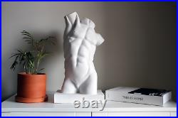 Grande statue de torse masculin, 44 cm / 17,3 Sculpture d'art corporel