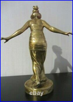 Henri FUGERE, Femme Orientale, Bronze, Statue Art déco mascotte automobile