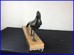Imposante sculpture statue faisan regule polychrome art deco dlg irenee rochard